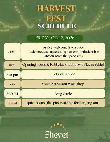 Harvest Fest schedule for Friday, October 2