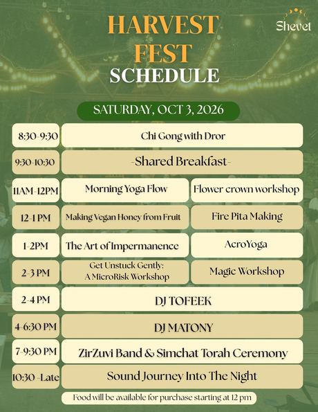 Harvest Fest schedule for Saturday, October 3